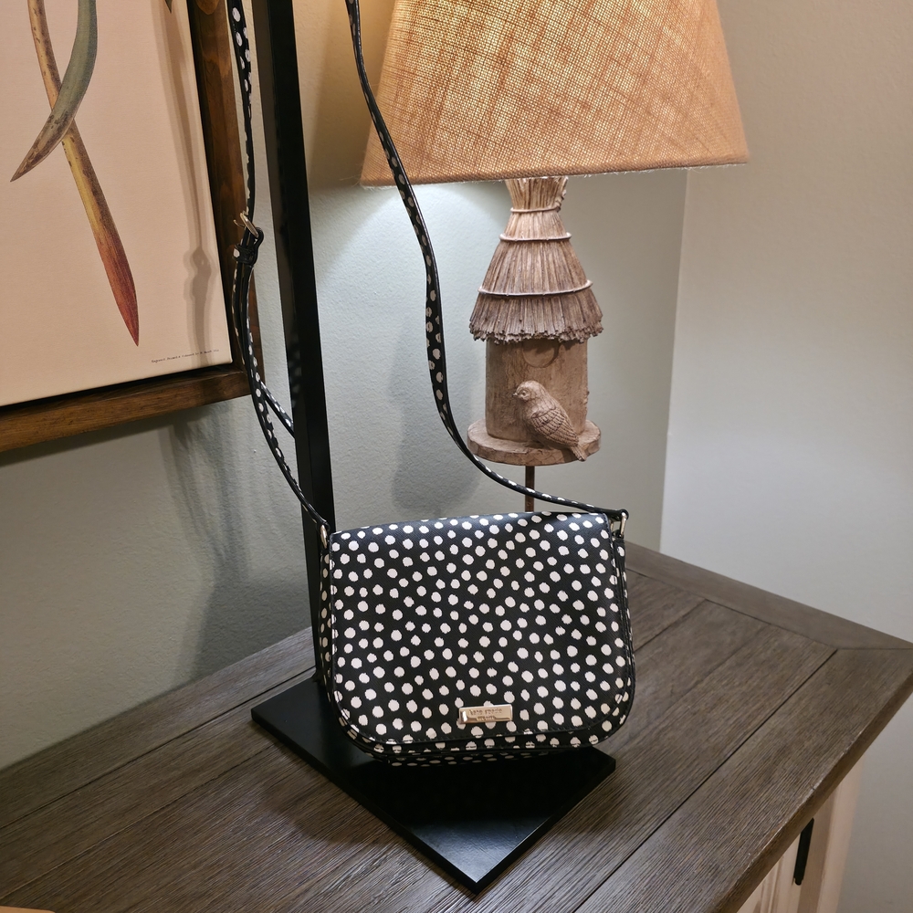 Kate Spade Black and White Polka Dot Crossbody Bag